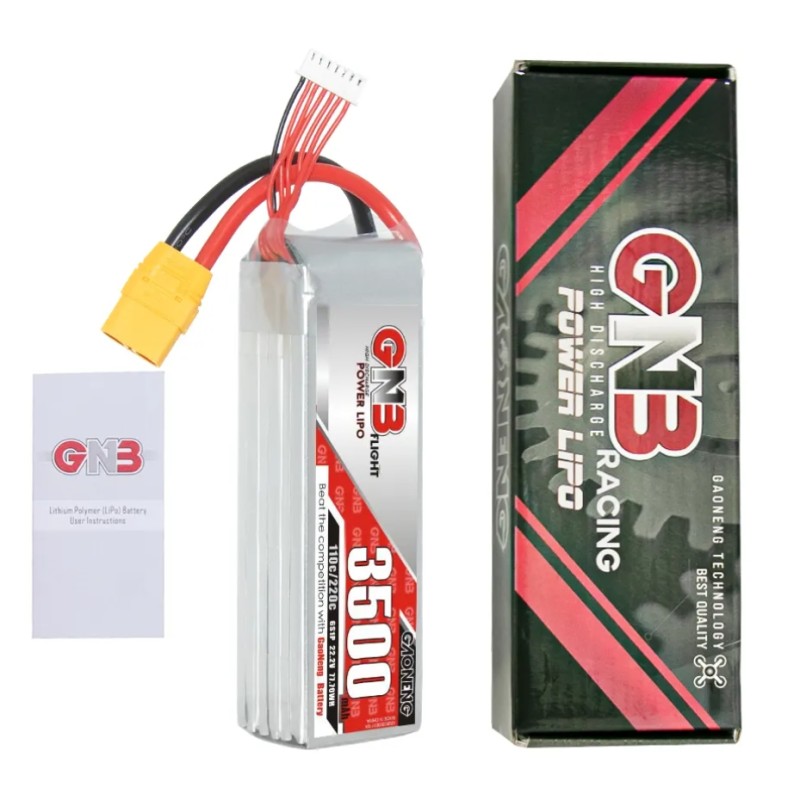 GNB 3000mAh 6S LiPo 22.2V 100C XT60 RC Car Drone Battery High-Performance 3500 5000mAh C-Rating Flight High Discharge C