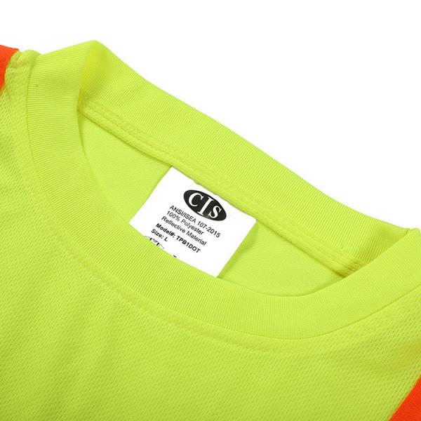 Crew Neck Reflective Work Shirts Quick Dry High Vis Work Shirts