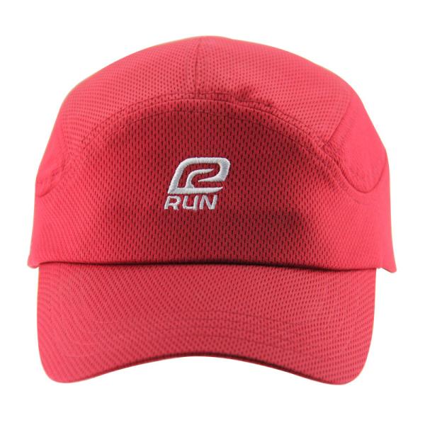 Red Polyester Mesh Logotipo de bordado con gorra de correr personalizado