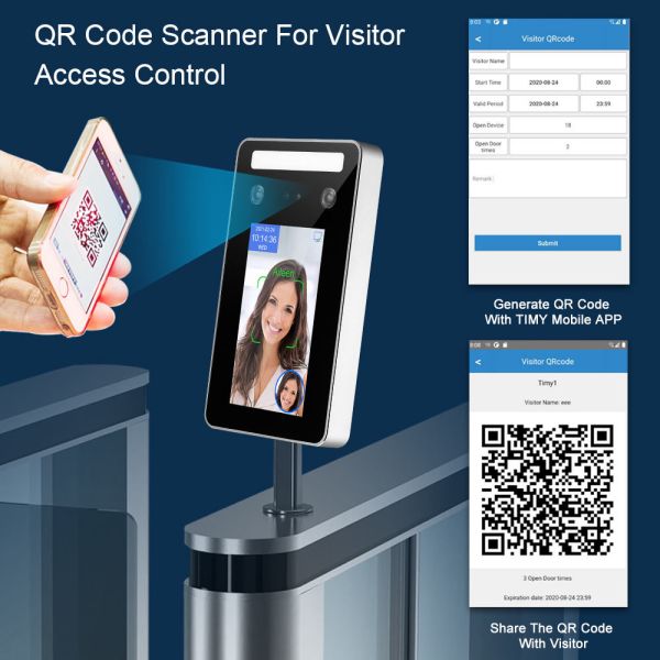 IP65 Waterproof Face Recognition Door Lock Password Card Attendance Machine