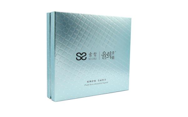 2 Piece Rigid Cardboard Box For Cosmetic Set Gold Hot Stamping Foiled