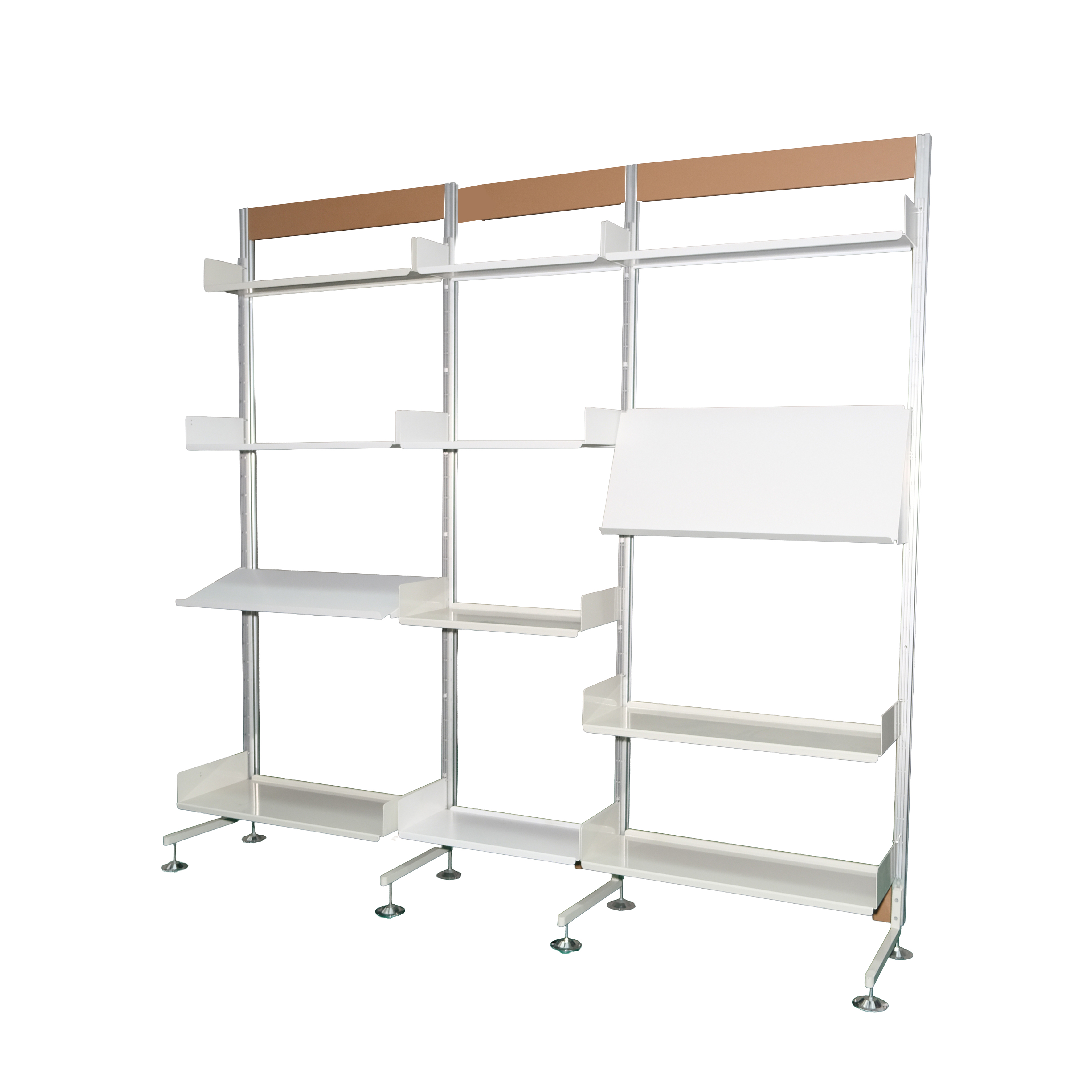 Flexible Detachable Metal Magnetic Height Adjustable Standing Storage Rack for Bookshelves