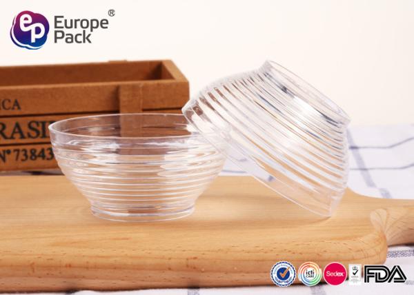 Food Grade Washable Plastic Round Dessert Cups 3Oz Clear Plastic Salad Bowls