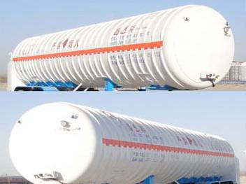 Professional Tractor Trailer Truck 52.6CBM LNG Tank Trailer With 3 Axles