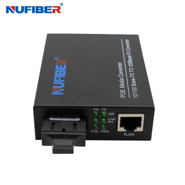 10/100Mbps POE Media Converter RJ45 to SC Fiber Media Converter Dual Fiber SM