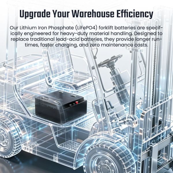 48V 300Ah Forklift LiFePO4 Battery 6000 Deep Cycles High Energy Density 15.3kWh IP65 Traction Power Pack