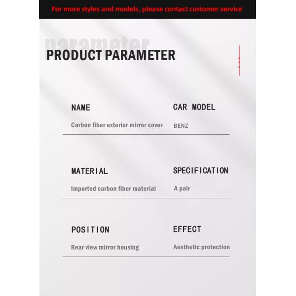 ABS Car Mirror Cover Carbon Fiber Side Rearview Mirror Cap For Mercedes Benz