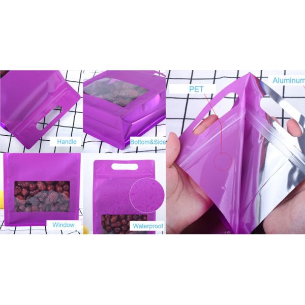 Resealable Plastic Eight-Side Aluminum Foil Ziplock Bag Food Packaging