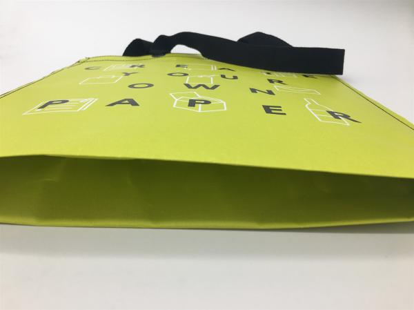 Recyclable Green Hand Sewn Paper Bags / 35x40cm Sewn Open Mouth Paper Bags