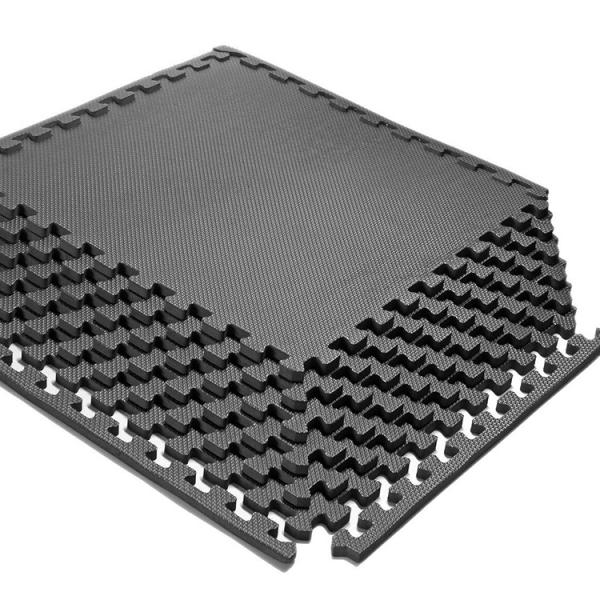 Waterproof Black EVA Foam Interlocking Floor Mats 61x61x1.2cm Size