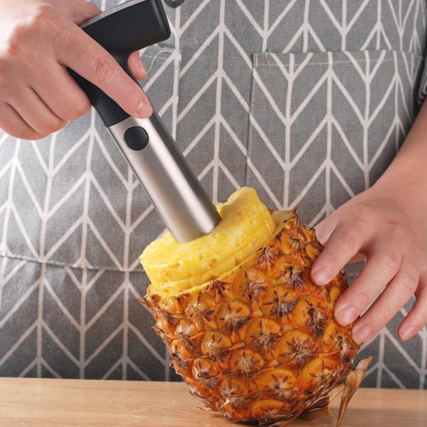 24*11cm Manual Stainless Steel Fruit Slicer with Sharp Blade and Detachable Handle