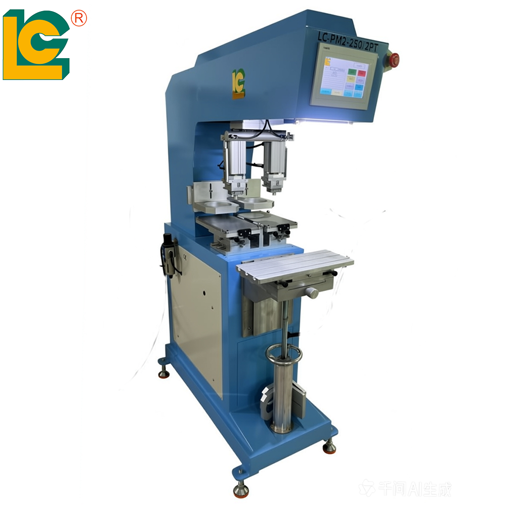 LC 2-Color Closed Ink Cup Pad Printing Machine with Independent Pad Shuttle System