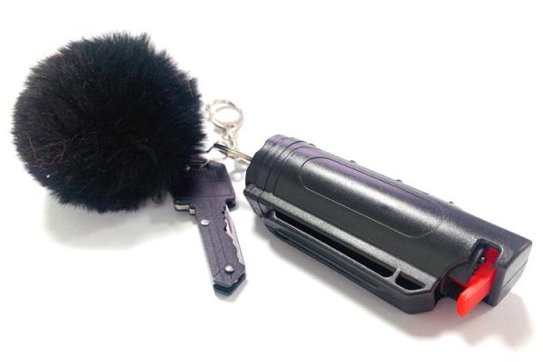 Colorful 3.5*95mm 20ML Pepper Spray Alarm Keychain With Quick Release