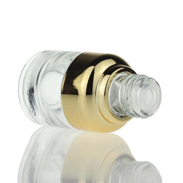 Garrafa de óleo essencial cosmética S032 do tampão do ouro da garrafa do conta-gotas do soro da essência de alta qualidade do vidro dos cuidados com a pele de 20 garrafas do Ml