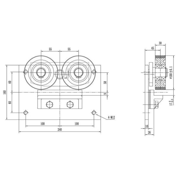 Elevada precisão da sapata de guia do elevador dos componentes do elevador da casa de campo da largura 16mm