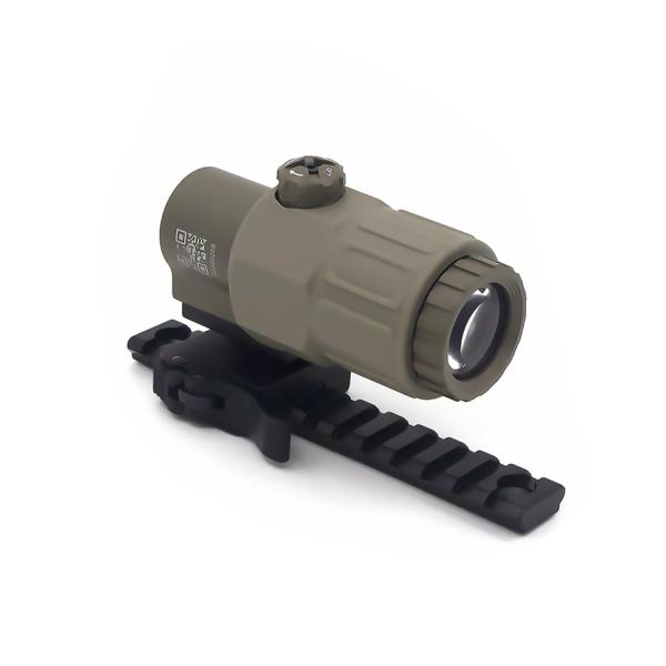 Airsoft Red Dot Reflex Sight Matt Black G33 3X Magnifier Sight QD Side