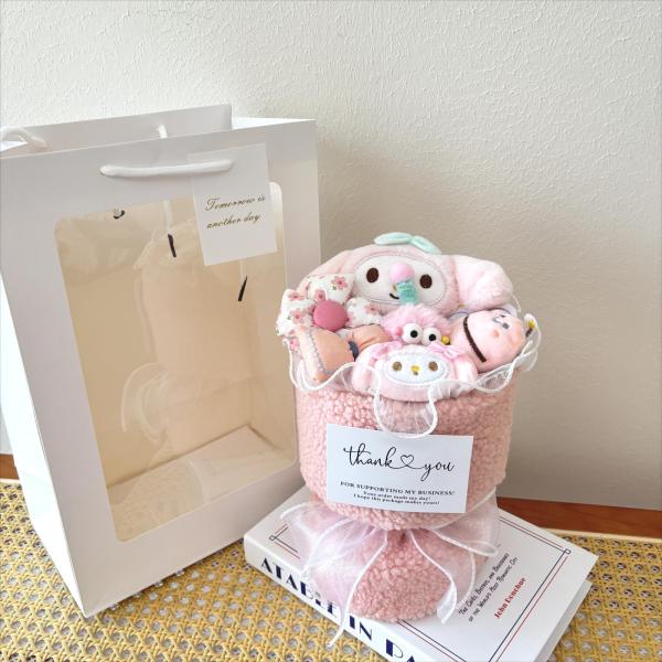 Cartoon Plush Doll Flower Bouquet Variety of Dolls Perfect Gift Set for Kids/Girlfriend on Birthday/Graduation/Teacher's Day