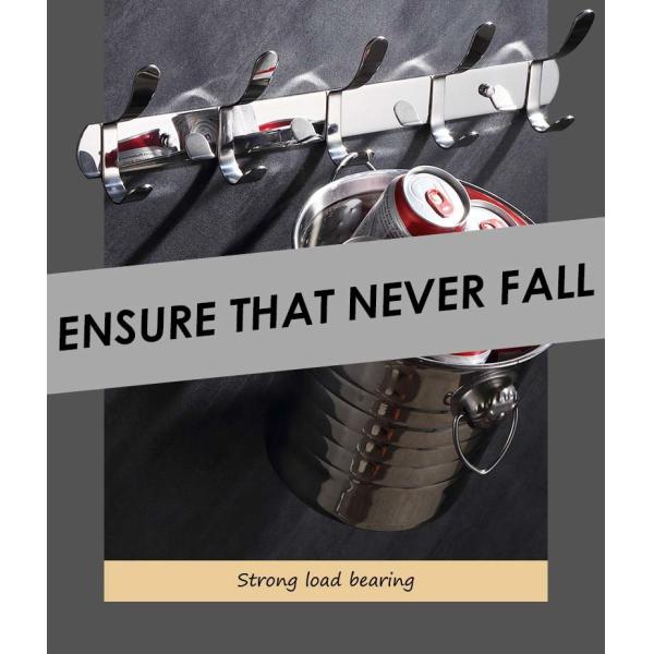 Wall Mount SS304 Stainless Steel Coat Rack With Polished Brushed Finish Waterproof