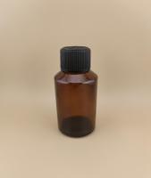 Design délicat Bouteille en verre rond clair brun lisse avec couvercle spécial pour médicament