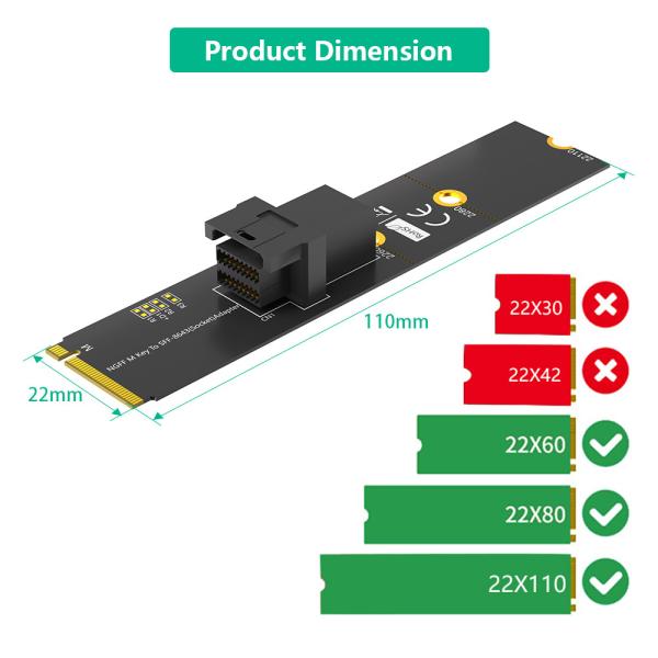 NVMe M.2 SFF 8643 Adapter Mini Module SAS HD SSD SFF 8643 Adapter Connector