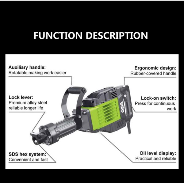 60J 1860/Min 1500W Demolition Breaker electric demolition breaker jack Rotary Hammer