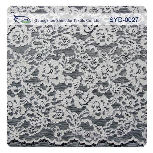 Silver Fashion Swiss Corded Jacquard Lace Fabric Brides Dresses