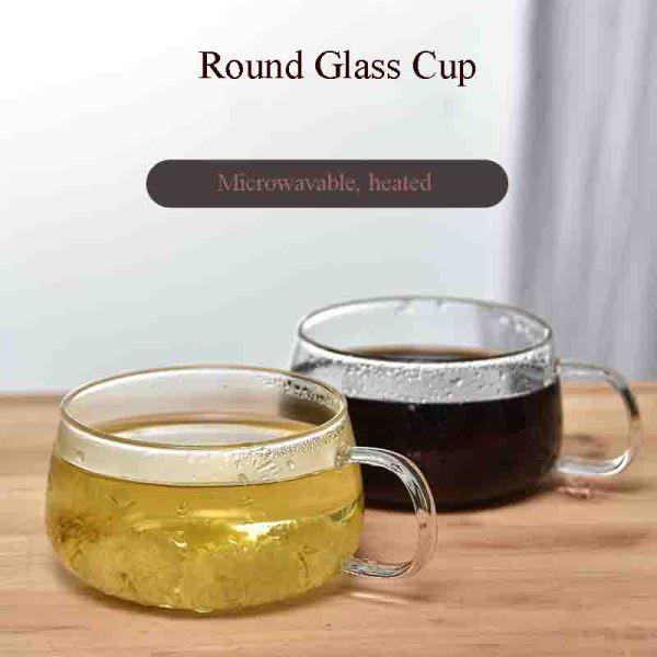 High Borosilicate Single Wall Glass Mug With Handle For Drinking Water Milk Tea Coffee