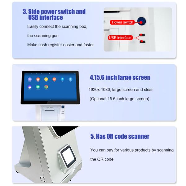 Система POS экрана Windows супермаркета 15,6» двойная с блоком развертки принтера