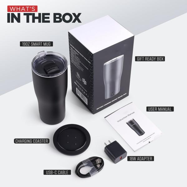 Custom Smart Heated Coffee Mug LED Screen Self-Adjusting Temperature For Convenient Direct Drinking For Travel Car