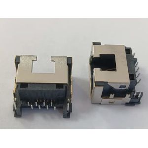Right Angle 8P8C Tab Down RJ45 Female PCB Connector