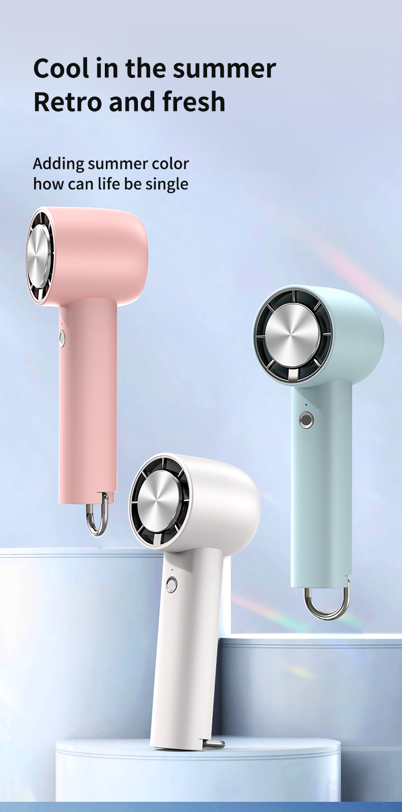 Manufacturer Direct High-Speed Pastel-Colored Fan Foldable Stand Personalized Logo Service OEM/ODM Available Three Wind