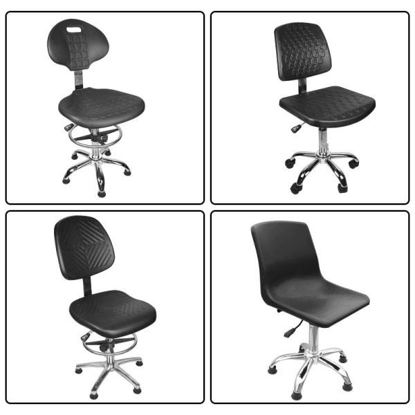 ESD Cleanroom Chair Adjustable Swivel PU Leather