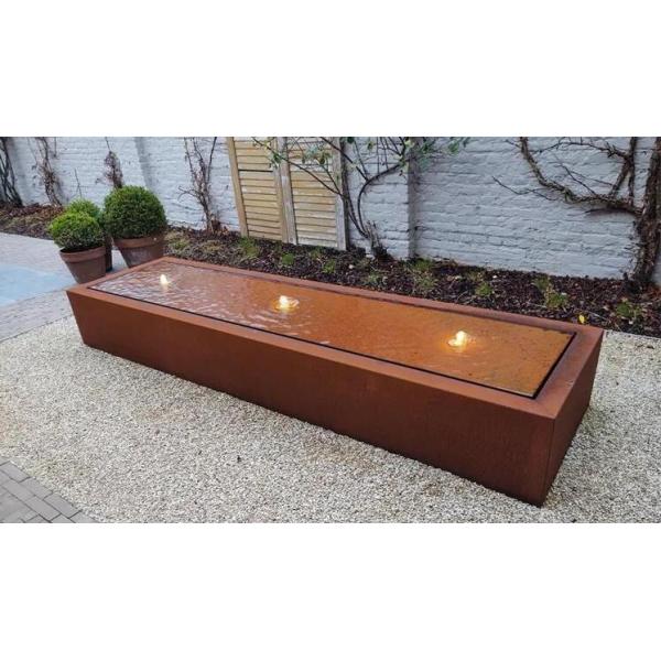 Таблица фонтана Corten ландшафта сада украшения прямоугольная стальная