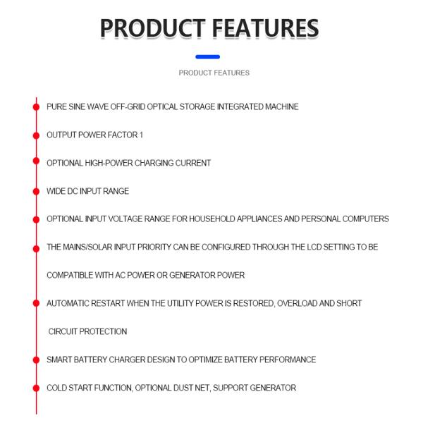 Invertidor de energía de alta frecuencia de energía solar fuera de la red Invertidor de almacenamiento de energía 3.5kw-5.5kw