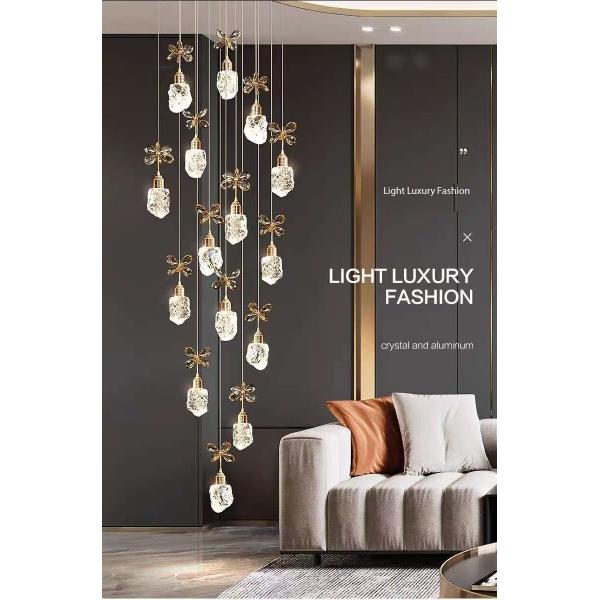 Snow Mountain Flower Shape Stair Lights For Loft Ceiling Staircase Branch Chandelier Lighting LED Pendant Lights Chandeliers
