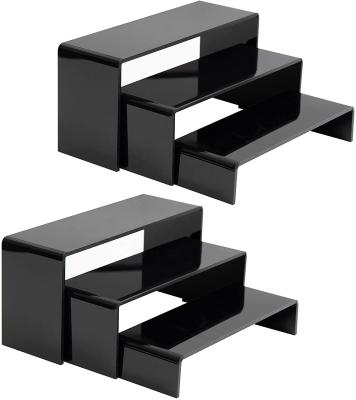 2 Tier 3 Tier Black Acrylic Monitor Riser Cupcake Dessert Display Rack Support