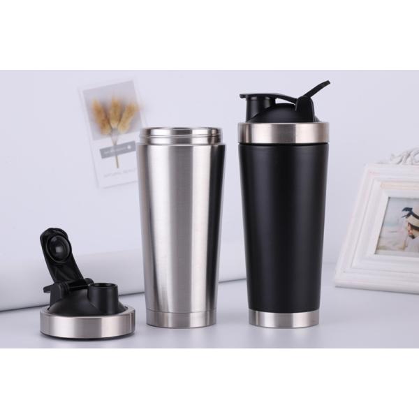 Stainless Steel Shaker Bottle Noise-Free 24 Oz Insulated Metal Shakers Bottles Cup For Protein Mixes And Pre Workout 100% Leak Proof