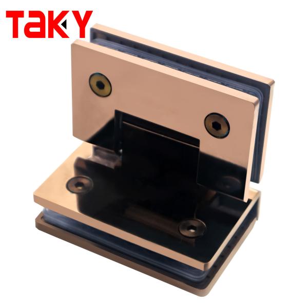Customizable Stainless Steel 304 Shower Door Hinge in Rose Gold for 45KG Door Weight