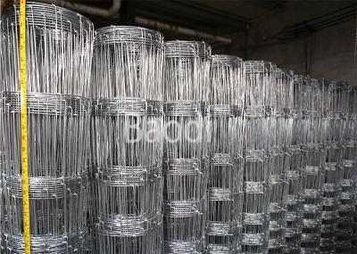 Hot Dipped Galvanized Grassland Woven Field Fence In Rolls From 0.8m to 1.8m Height