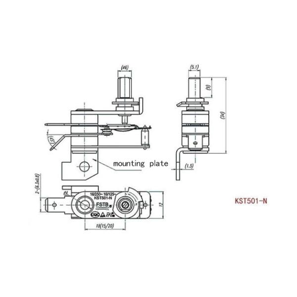 переключатель 10A 15A 125V 250V регулируемый термальный для печи электрического утюга