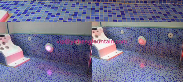 Color Changing Plastic Swimming Pool Lights 40W For Garden Pond / Swimming Pool IP68 Wall Hang Type