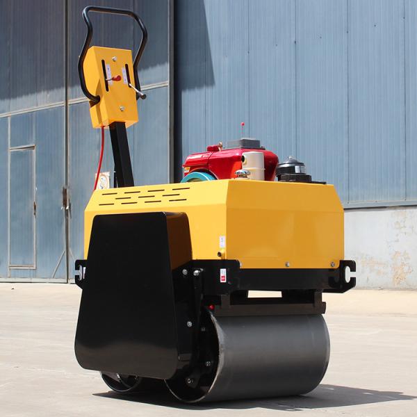 Máquina de compactação de rolos de estrada vibratória de mini-asfalto de 500 kg para caminhar atrás de tambor duplo