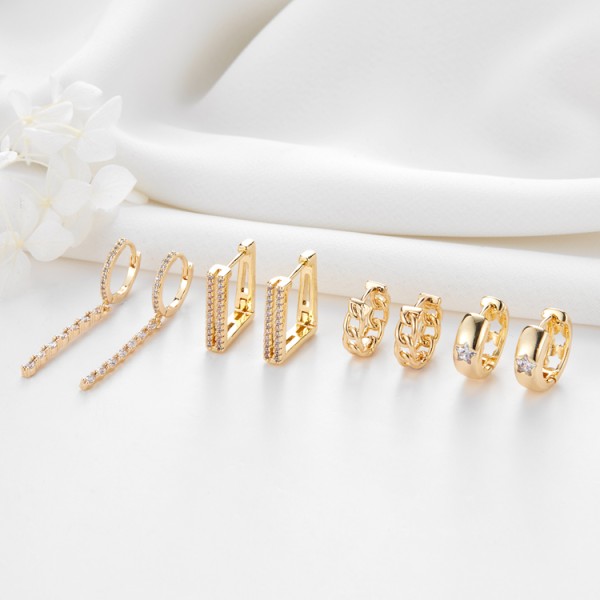Womens Earrings Trendy Jewelry Latest Arrivals 2024 Korean Dangle Hoop Ear Rings Jewelry Women Earrings for Ladies