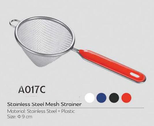 New design kitchen helper stainless steel mesh strianer with wooden handle