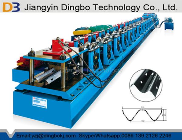 Crash Barrier Roll Forming Machine Highway Guardrail With Hydraulic Post Cutting System