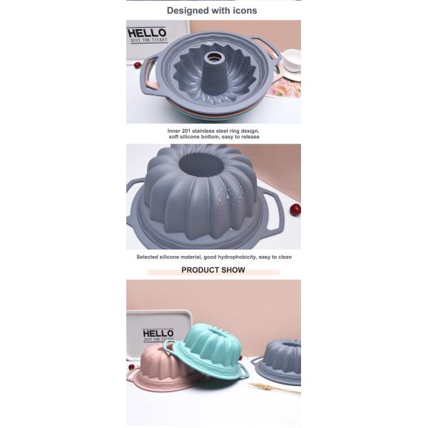 Anti Scalding Handle Flower Design Silicone Cake Pan
