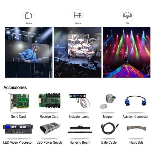 SMD2121 3.91mm Pixels Rental Full Color LED Display Stage 16 Scan Resolution