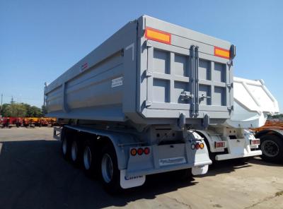 U Shape Tractor Trailer Truck / 4 Axle Dump Truck Tipper With 35m3 Cargo Box Capacity