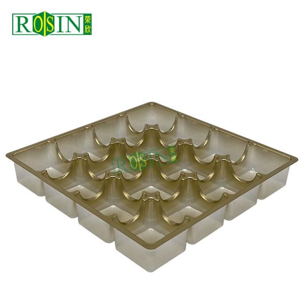 16 Cavity Disposable Biscuit Tray Packaging Plastic PP Gold Lightweight