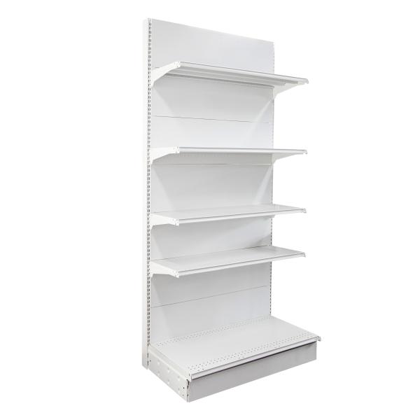 Factory Customized Size Thickness Color Detachable column supermarket shelf single side white gondola shelf grocery shelf